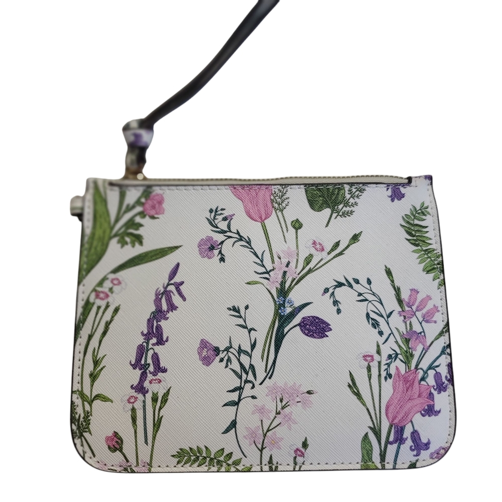 Nanette Lepore White Tote with Floral Pouch - Picture 10 of 16